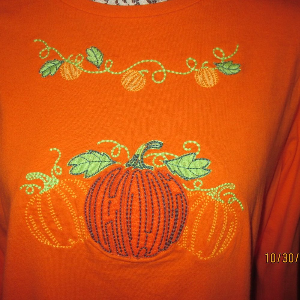 Pumpkin Embellished T-Shirt/W/XXL - Picture 3 of 4